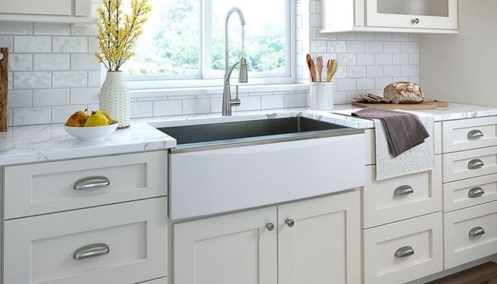 Adding a Farmhouse Sink to an Existing Kitchen Cabinet