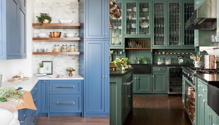 Blue Green Kitchen Cabinets