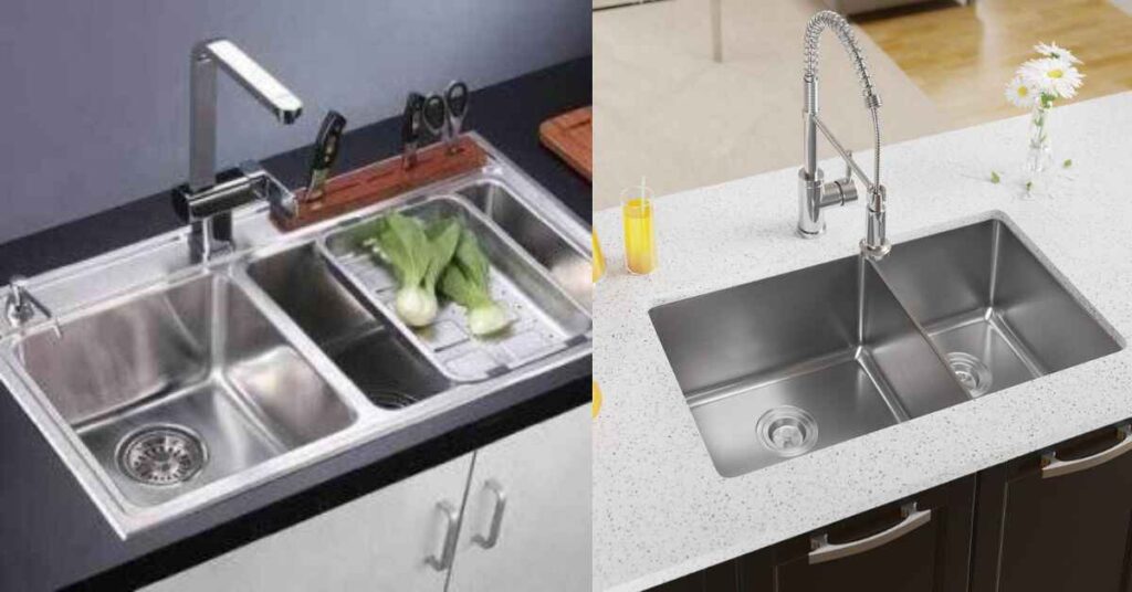 Double kitchen sink stainless steel 