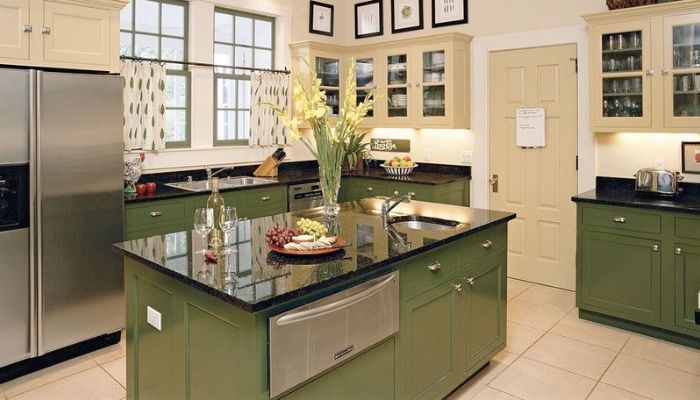 Earthy Green Cabinets