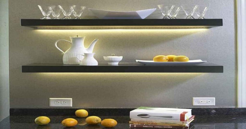 Floating Shelves With Lights 