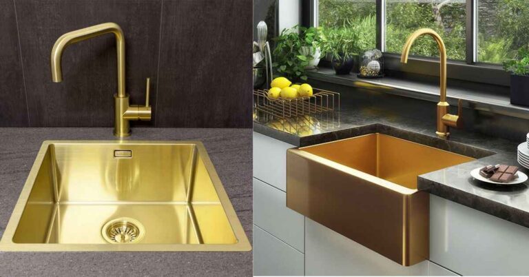 Gold kitchen sink