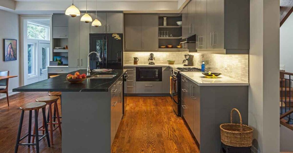 Gray Kitchen Cabinets and Flooring Combinations 