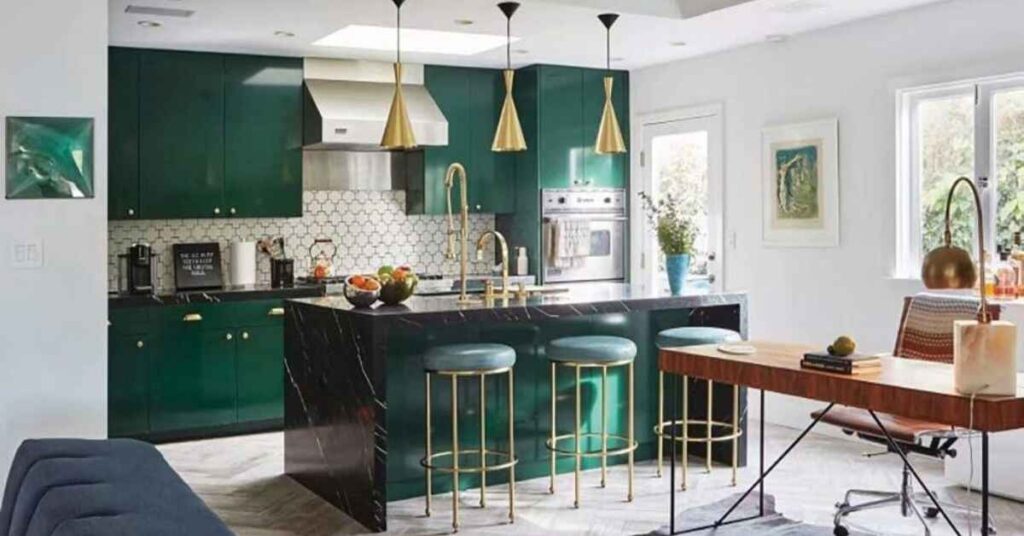 How to Style a Dark green kitchen cabinets in 2024 