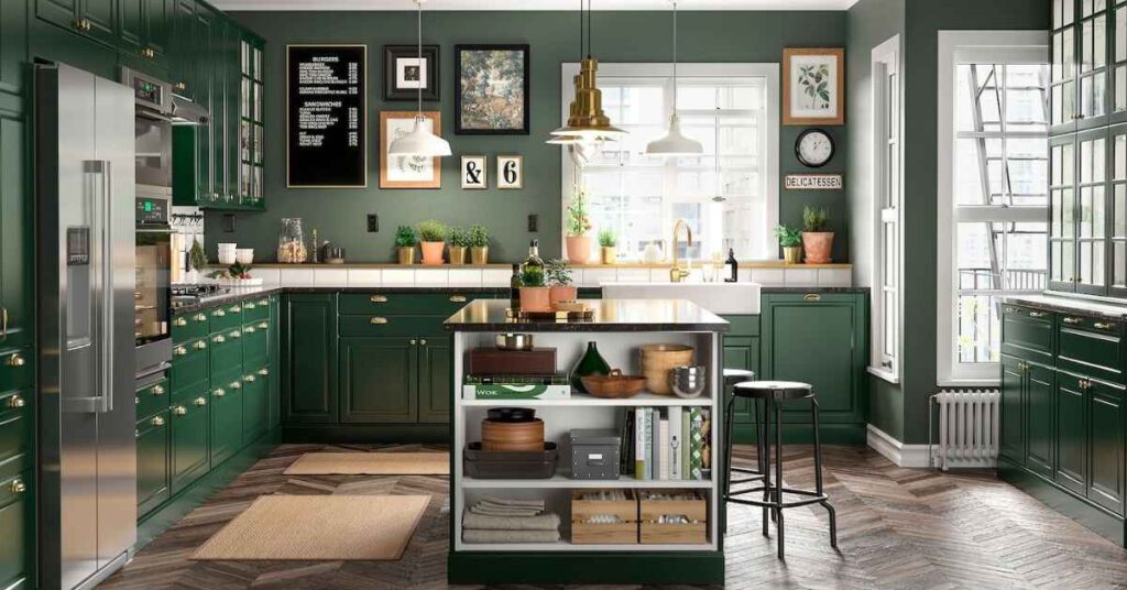 How to Work with a Dark Green Kitchen Palette 