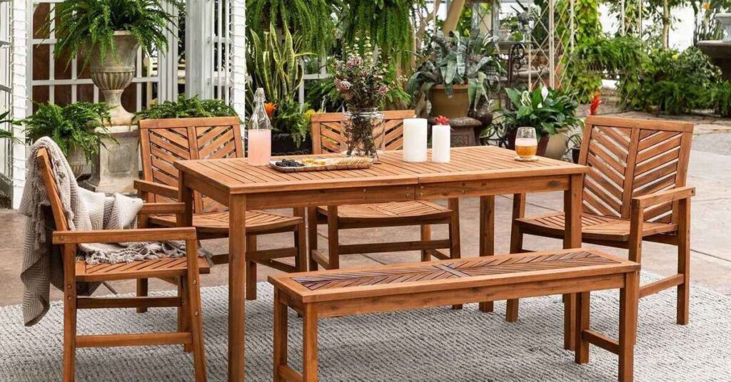 Modern Teak Outdoor Dining Table 