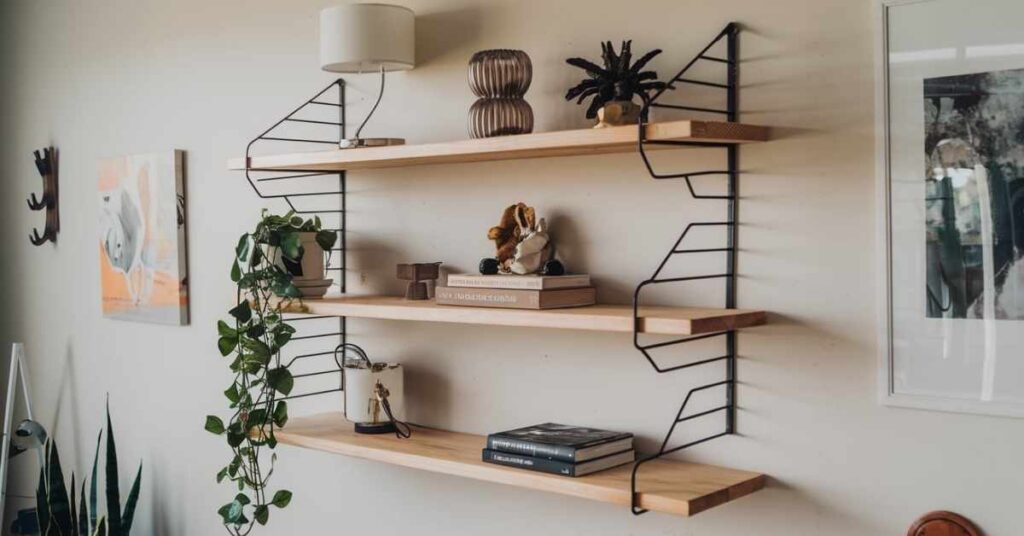 Oak Wood Floating Shelves