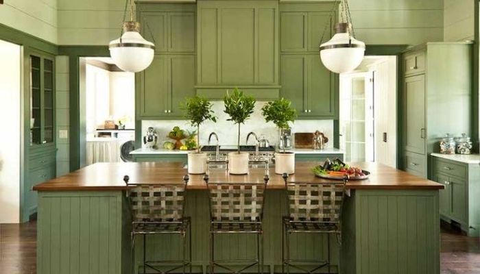 Sherwin Williams Sage Green Kitchen Cabinets