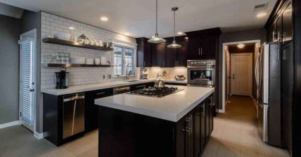 Sleek Floating Stainless Steel Kitchen Shelves 