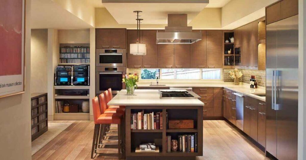 Tall kitchen island with storage