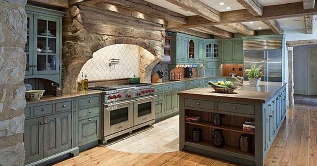 Taupe Cabinetry in Rustic Kitchens 