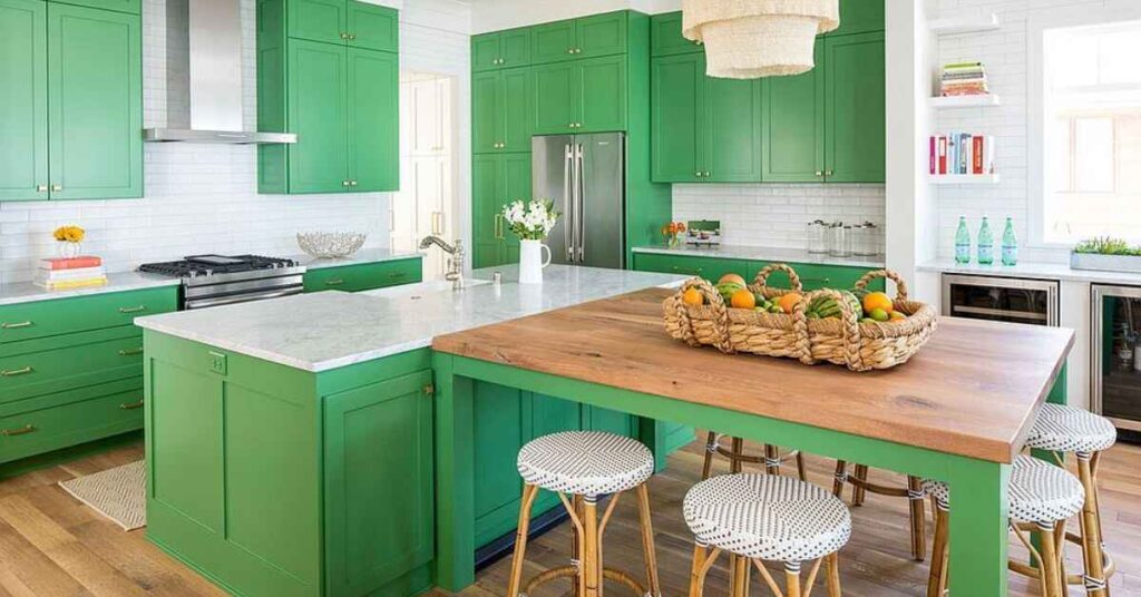 Use Green Tile and Wallpaper 