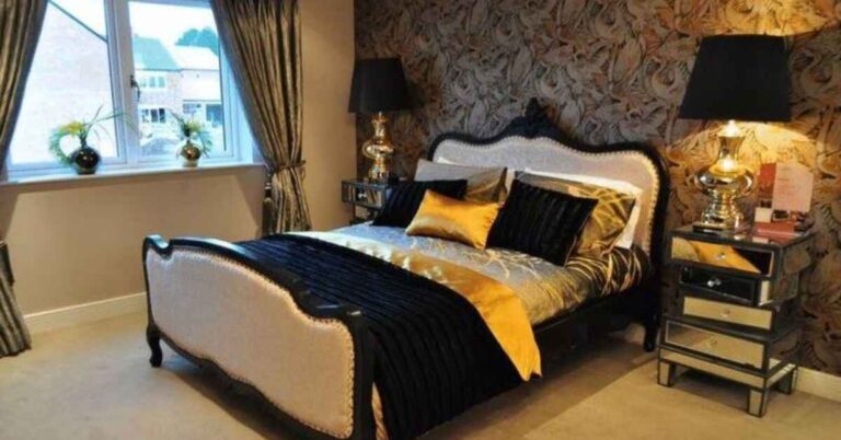 black and gold bedroom furniture ideas in 2024