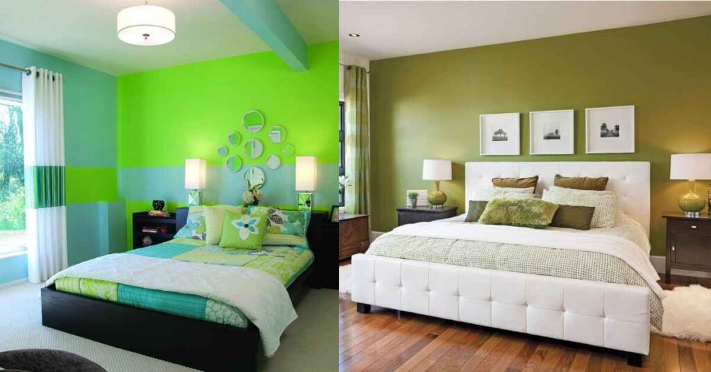 green and grey bedroom colour schemes