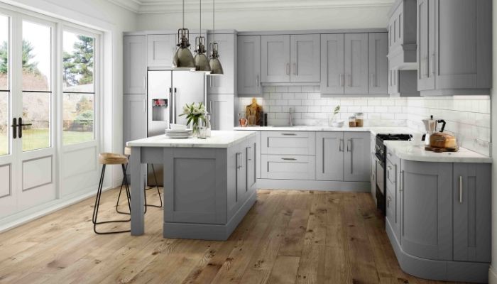 light grey kitchen cabinets what colour worktop