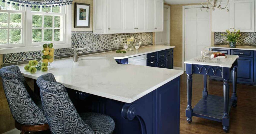 navy blue and white kitchen backsplash ideas 