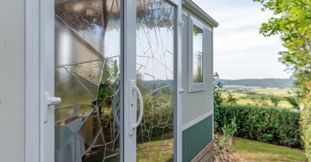 How do you make a mobile home glass door unbreakable 