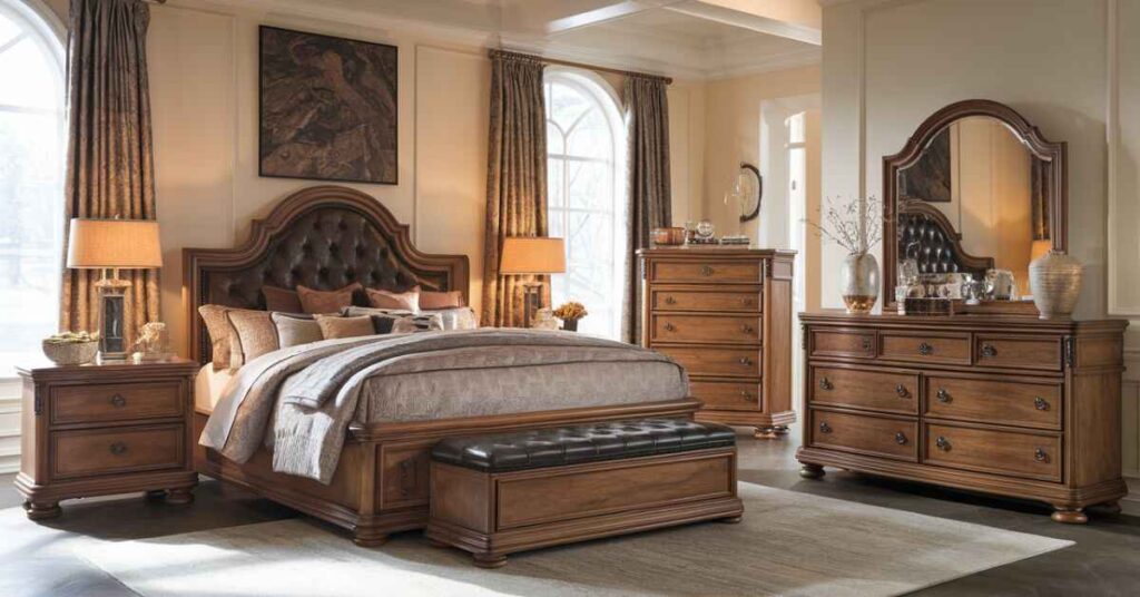 Luxury solid wood king bedroom sets 