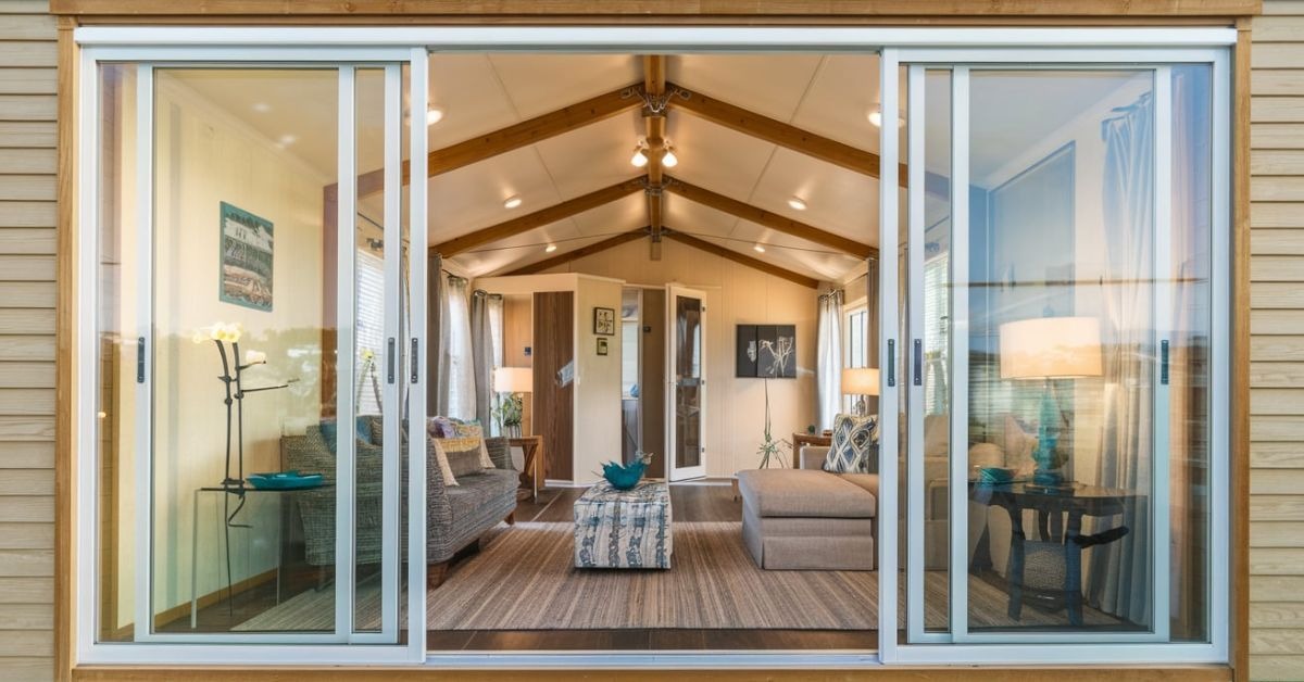 Mobile home glass doors