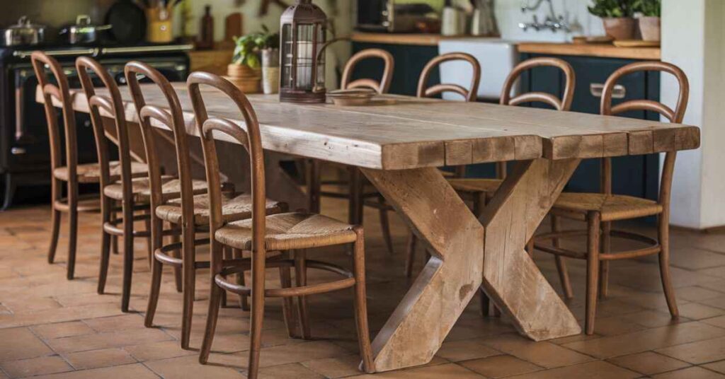 rustic farmhouse table and chairs 