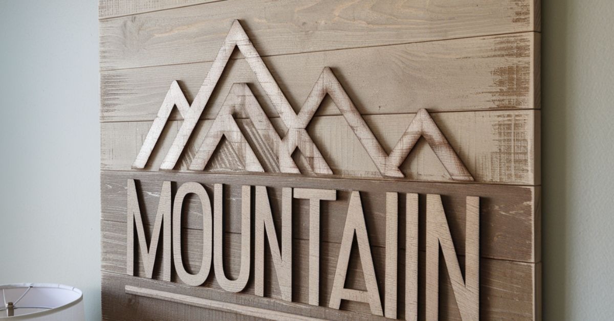 wood mountain wall art