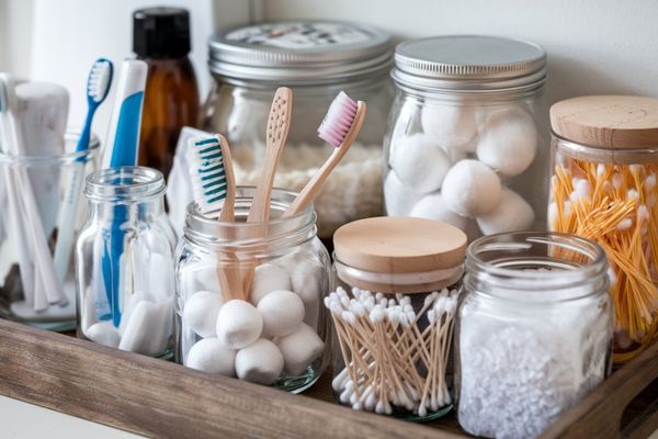 Bathroom Essentials in Jars