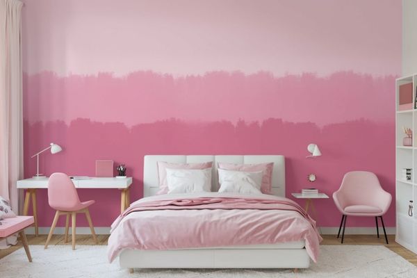 Ombre Pink Color Combination for Wall