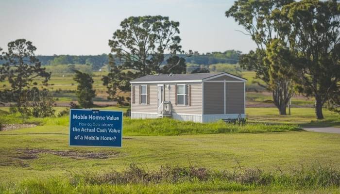 How do you calculate the actual cash value of a mobile home